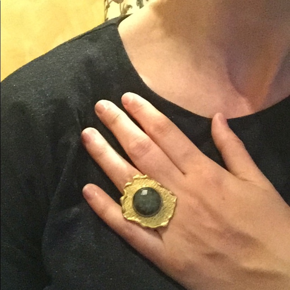 Labradorite Ring Gold Plated - image 6